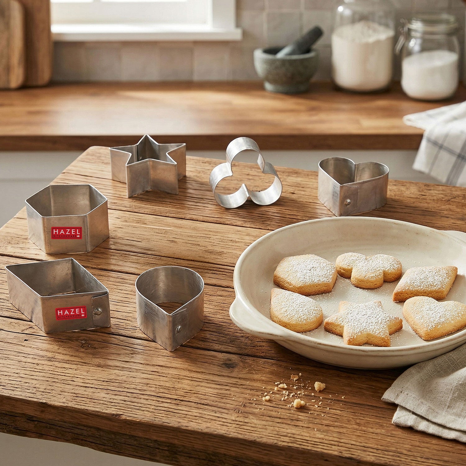 Small Aluminium Biscuits/Cookie Cutter - Set Of 6