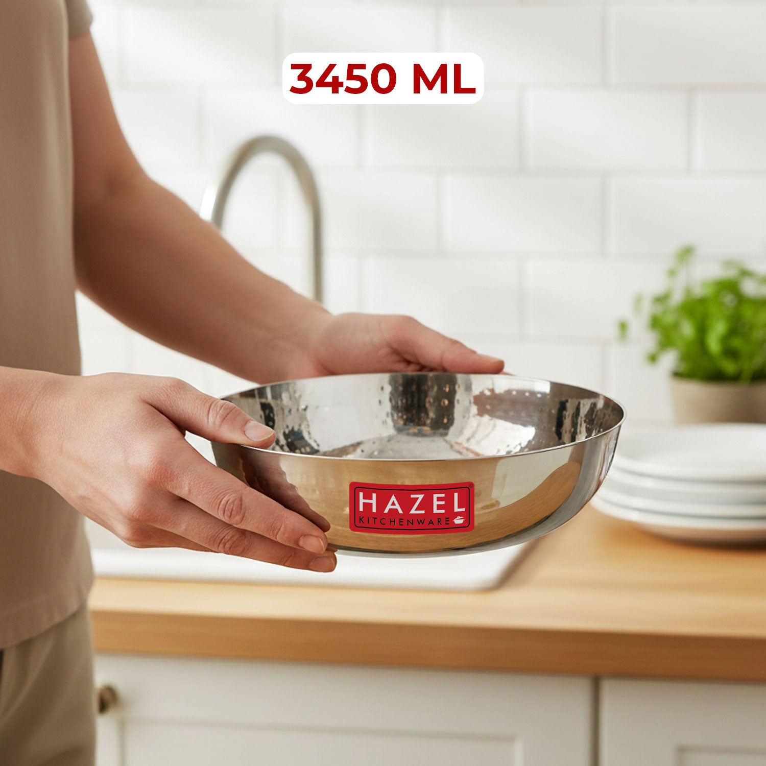 Stainless Steel Hammered Tasla Kadhai, Durable Deep Cooking Pan