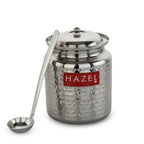Stainless Steel Ghee Container with Spoon, Oil Containers for Kitchen with Lid, 400 ML