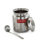 Stainless Steel Ghee Container with Spoon, Oil Containers for Kitchen with Lid, 400 ML