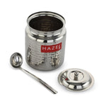 Stainless Steel Ghee Container with Spoon, Oil Containers for Kitchen with Lid, 400 ML