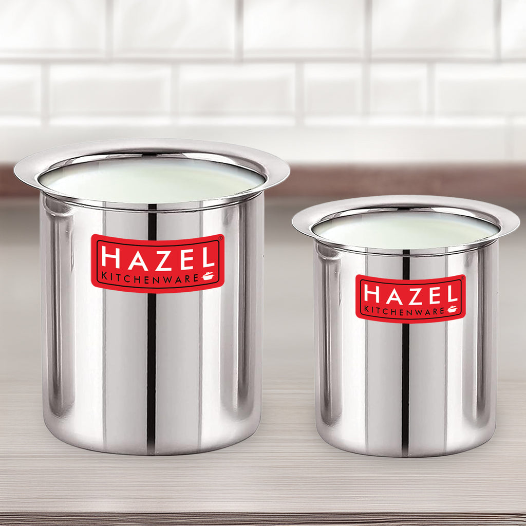 Stainless Steel Milk Boiler /Gunj Set of 2  - 880ML, 1250ML