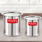 Stainless Steel Milk Boiler /Gunj Set of 2  - 880ML, 1250ML
