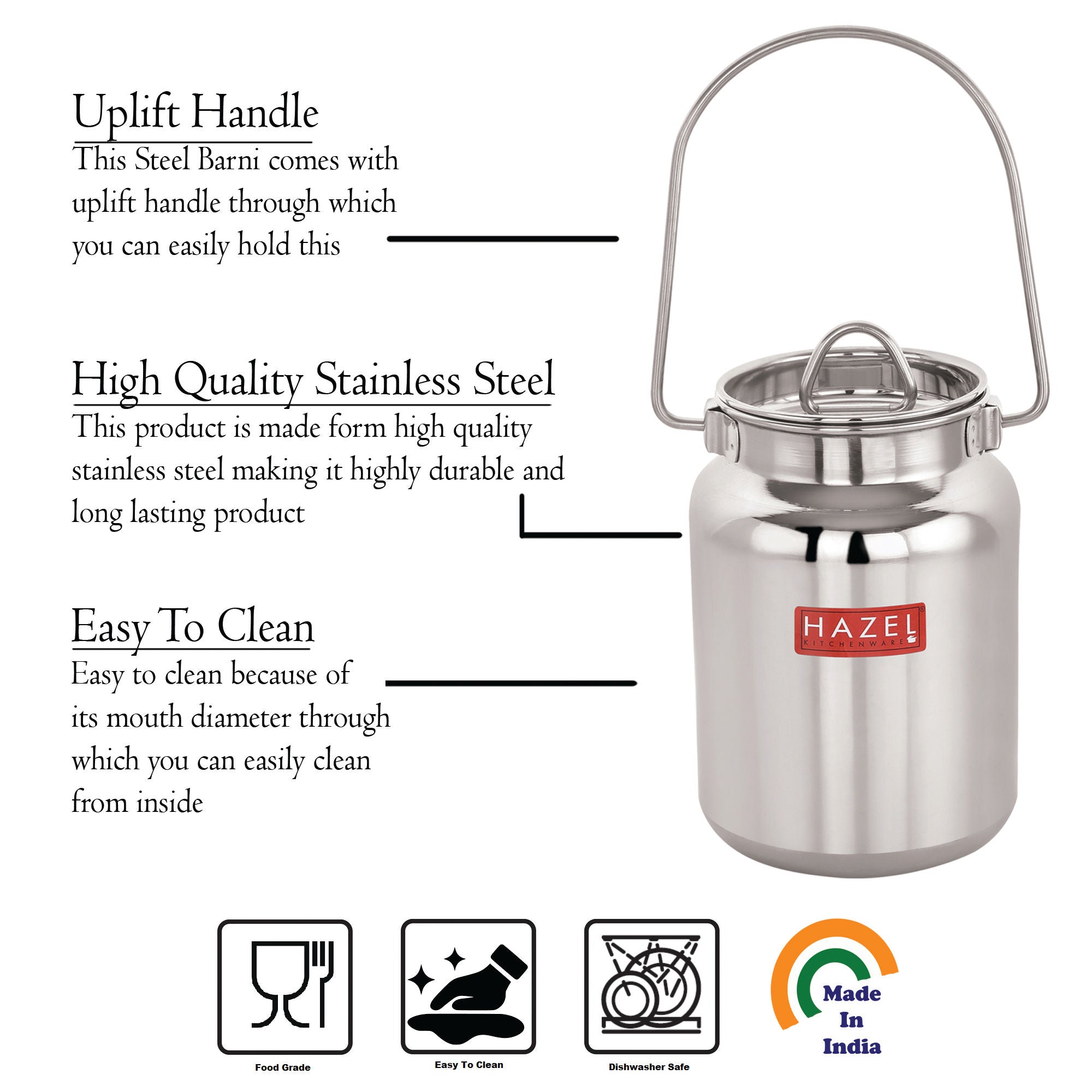 Stainless Steel Oil and Ghee Air Tight Container, 4000 ml