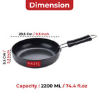 Aluminium Hard Anodised Fry Pan, Induction Base - 2200ml, 23.5cm