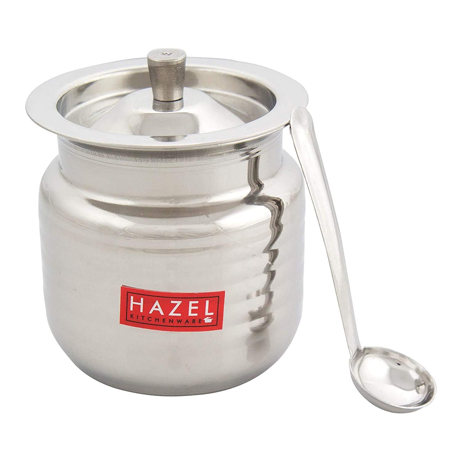 Stainless Steel Supreme Hammered Finish Oil Ghee Pot, 400 ml, Silver