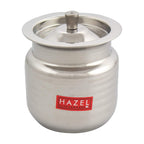 Stainless Steel Supreme Hammered Finish Oil Ghee Pot, 400 ml, Silver