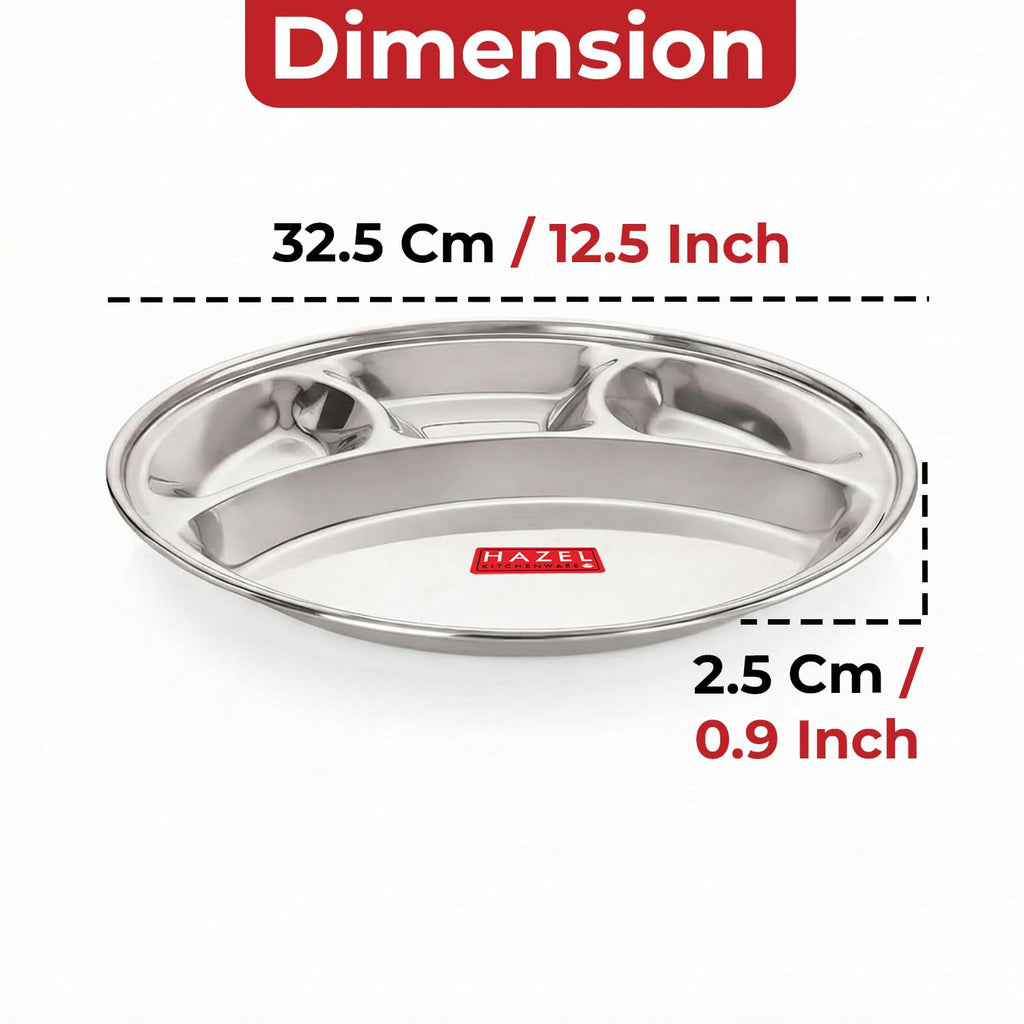 4 Compartment Lunch Plate, Large