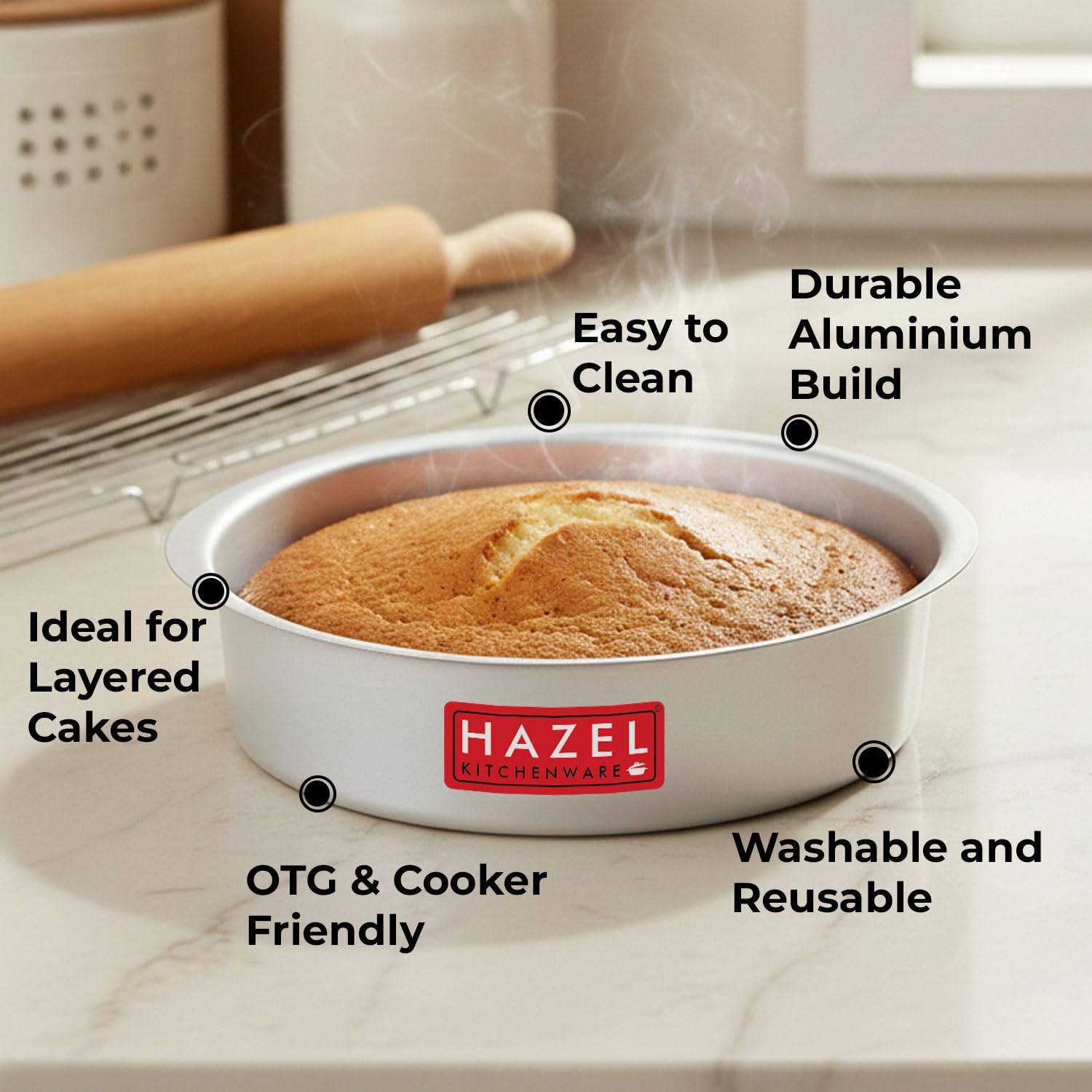 Aluminium Cake Mould for Baking Cakes, Brownies & Bread