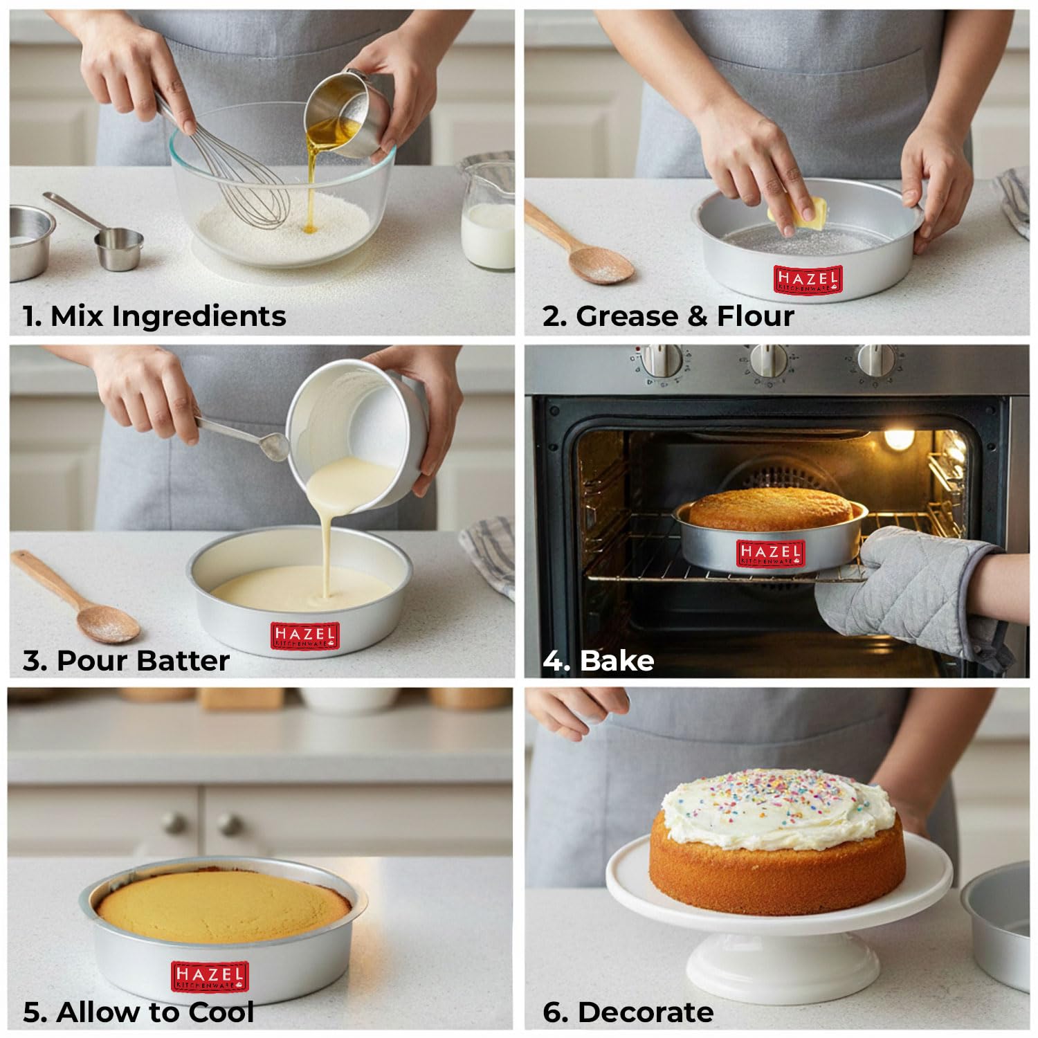 Aluminium Cake Mould for Baking Cakes, Brownies & Bread