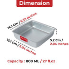 Aluminium Square Shape Cake Mould, Silver, Small