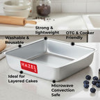 Aluminium Square Shape Cake Mould, Silver, Small