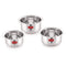 Stainless Steel Flat Tope without Lid, Set of 3, 300, 500 & 700 ml, Silver