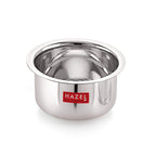 Stainless Steel Flat Tope without Lid, Set of 3, 300, 500 & 700 ml, Silver