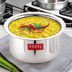 Stainless Steel Flat Tope without Lid, Set of 3, 300, 500 & 700 ml, Silver