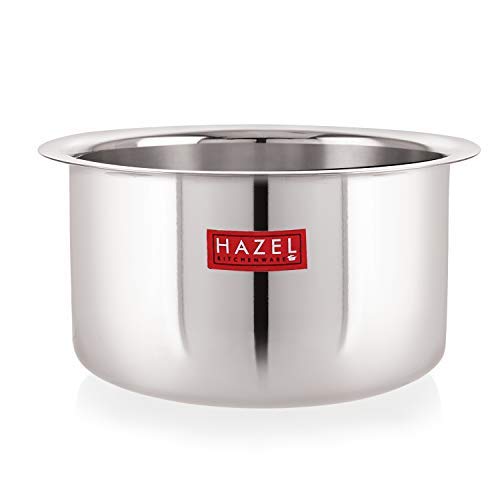 Stainless Steel Flat Tope without Lid, Set of 3, 300, 500 & 700 ml, Silver