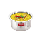 Stainless Steel Flat Tope without Lid, Set of 3, 300, 500 & 700 ml, Silver
