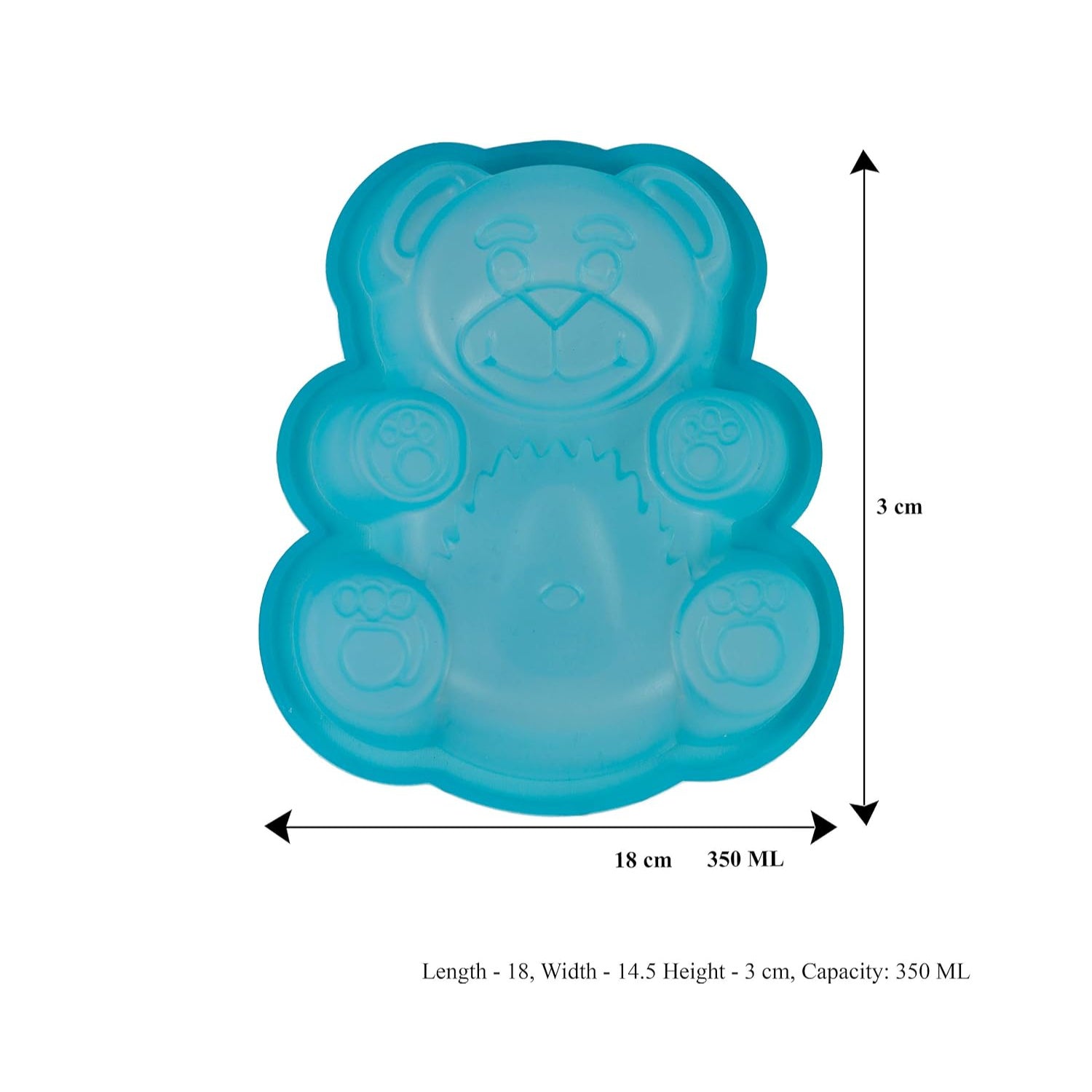 Silicone Small Teddy Bear Shape Cake Mould, 18 cm, Blue