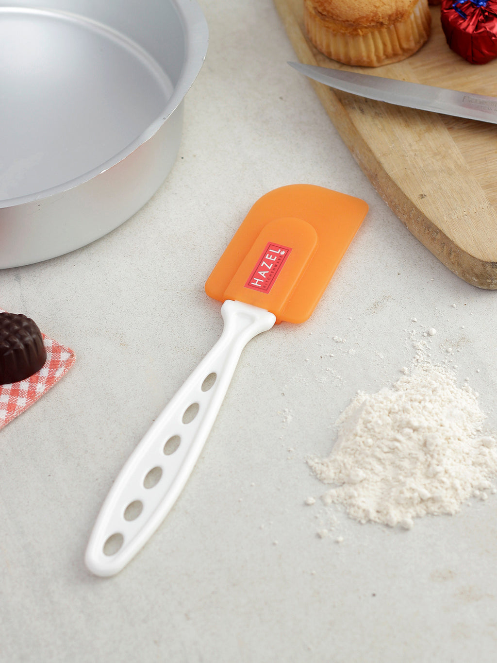 Silicone Small Spatula with Plastic Handle, Orange