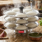 Stainless Steel Idli Plate Stand,  3-Rack Plates, 15 Idlis