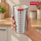 Stainless Steel Stripped Lassi Glass, 750ML