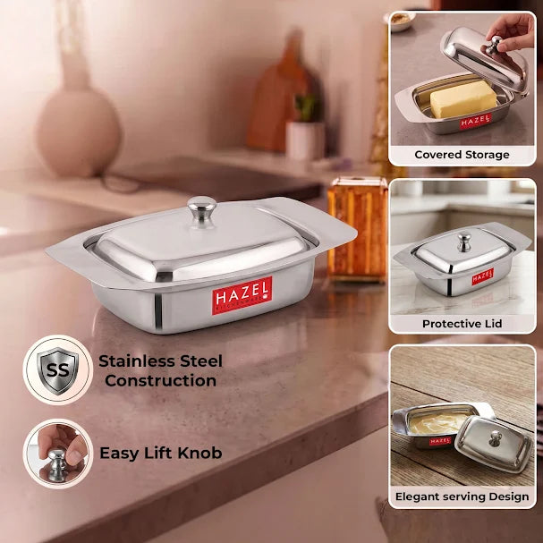 Stainless Steel Butter Box, Butter Dish with Lid for Storage, 500g Butter Capacity
