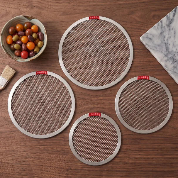 Aluminium Pizza Mesh Tray Set (Round), 7, 8 & 9, 10 Inch
